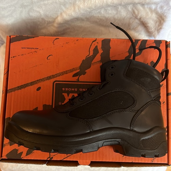 NEW MENS Black Leather Work Boots Size 8 1/2 WIDE, WORX by Red Wing Shoes - Picture 6 of 6